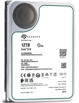 Жесткий диск Seagate Exos X18 12TB 7200rpm 256MB ST12000NM000J 3.5