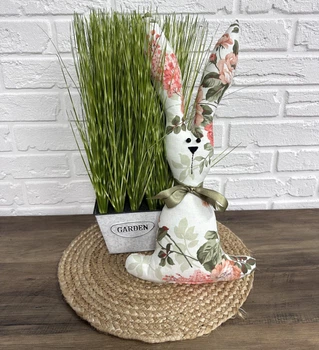 Кролик великодній текстильний Bouquet coral 45 см помаранчевий