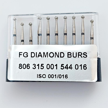 Бор алмазный FG стоматологический турбинный наконечник упаковка 10 шт UMG ШАРИК 806.315.001.544.016