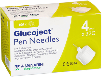 Igła do strzykawki Menarini Glucoject Insulin Needle 32G x 4 mm 100 szt (8012992440292)