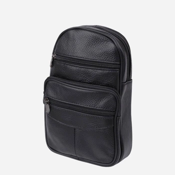 Сумка-слінг чоловіча шкіряна Vintage leather-20000 Чорна