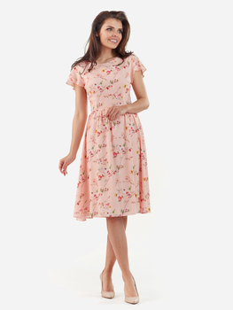 Sukienka trapezowa damska Awama A218 M Różowa (5902360522039)