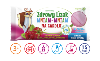 Корисний льодяник Zdrowy Lizak (для горла) зі смаком малина 1 шт.