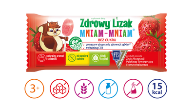 Полезный леденец Zdrowy lizak без сахара 1 шт. (клубника)