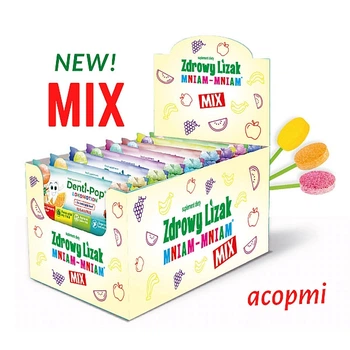 Полезные леденцы Zdrowy Lizak (Denti pop) без сахара с ксилитом (ассорти), 20 шт