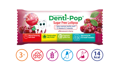 Полезный леденец Denti pop без сахара 1шт. (вишня)