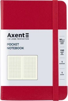 Книга записна Axent Partner, 9.5x14 см, 96 листів, клітка Червона Axent