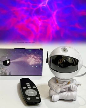 Ночник-проектор астронавт с гитарой с эффектом звездного неба белый 8 режимов свечения