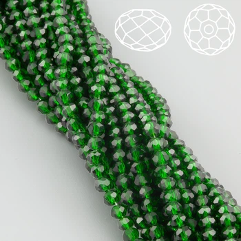 Бусины Swarovski огранка рондель 4х3.5 мм 42 см (+-120 шт.) Изумрудный прозрачный (БС4010а25)