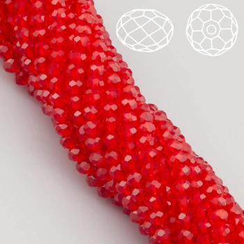 Бусины Swarovski огранка рондель 3х2.5 мм 38 см (+-160 шт.) Красный прозрачный (БС2026а07)