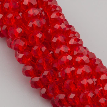 Бусины Swarovski огранка рондель 8х6 мм 42 см (+-65 шт.) Красный прозрачный (БС8026а07)