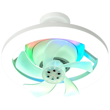 Люстра светодиодная с вентилятором в патрон E27 Biom RGB 008-2835 30W 3 режима роботы, таймер + пульт ДУ