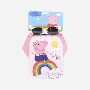 Zestaw dziecięcy czapka z daszkiem + okulary przeciwsłoneczne Peppa Pig