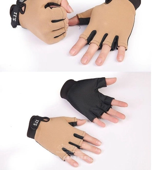 Тактические перчатки легкие без пальцев размер XL ширина ладони 10-11см