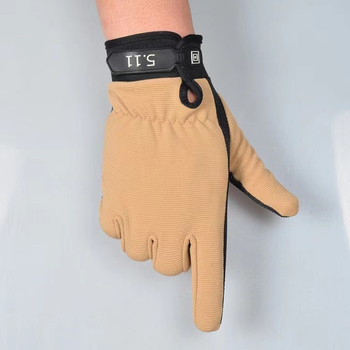 Тактические перчатки легкие без пальцев размер M ширина ладони 8-9см, хаки