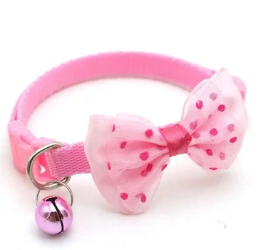 Ошейник с колокольчиком "для кошек и собак" Pink 19-32 см