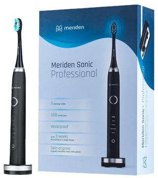 Elektryczna szczoteczka do zębów Meriden Sonic+ Professional Black (5907222354018)