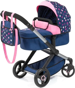 Wózek głęboki dla lalki Bayer XEO 70 cm Blue/Pink (4003336170160)