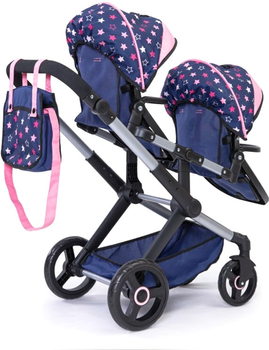 Wózek dla bliźniaków Bayer Niebieskie gwiazdki 81 cm Blue/Pink (4003336267167)