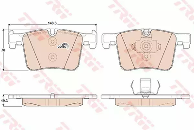 Колодки гальмівні дискові BMW X3 20 DX, 20IX, BIS 10/11-,X3 35IX (F25) 2011- передн. , TRW (GDB1942)