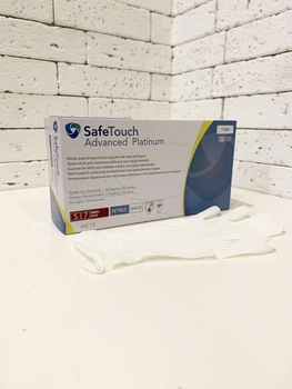 Нитриловые перчатки Medicom SafeTouch Platinum размер S белые 100 шт