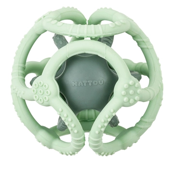 Прорізувач-брязкальце Nattou 2 зелені кульки (5414673879064)