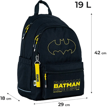 Рюкзак подростковый Kite Education teens DC Comics Batman 42x29x18 см Черный (DC24-2575M LED) 