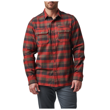 Рубашка тактическая 5.11 Tactical Lester Long Sleeve Shirt 2XL Red Bourbon Plaid