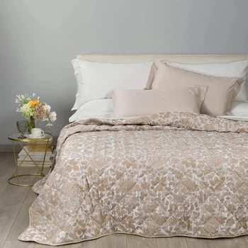 Покрывало Floral, арт. 1009342, бежевое, 260*270 см
