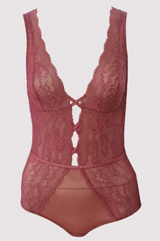 Боди бледно-розовый из кружева Pierre Cardin 80B