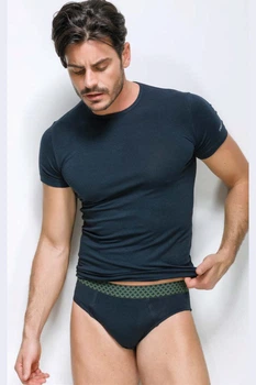 Комплект мужской с однотонной футболкой и трусами Enrico Coveri 1209/S L Чорний