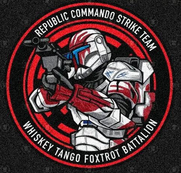 Шеврон патч " Star Wars Republic commando strike team біло-червоний " на липучці велкро