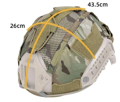 Защитный кавер на шлем FAST с противовесом (карманом для батареи) Мультикам