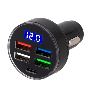 Автомобільна зарядка 4USB+ Type-С 12-24V 4.8A (80114)