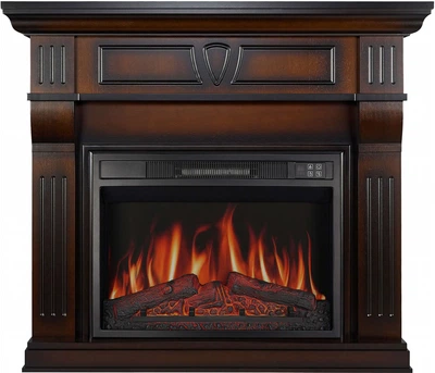 Каминокомплект ArtiFlame Beethoven с обогревом и звуком горения огня Махагон коричневый антик