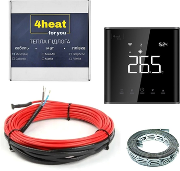 Тепла підлога з регулятором 4HEAT CableKit Sensor-375 Вт комплект гріючий кабель (4HT.CKSE.375)