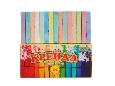 Мел цветной "Люкс колор" 12шт. 70*15*10мм (карт. уп.) квадр., КК-1412