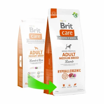 Корм для середніх порід з ягням Brit Care Adult Medium Breed Lamb & Rice 12 кг