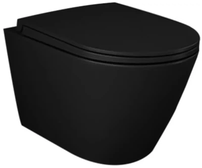 Унитаз подвесной RAK CERAMICS Feeling Rimless Matt Black RSTSC3901504+RST23504A с сиденьем Soft Close дюропласт черный матовый