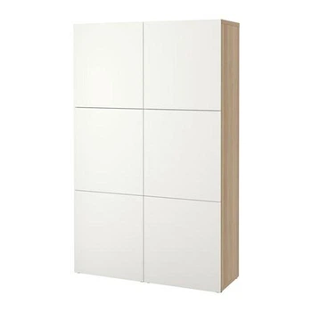 Комбінація для зберігання з дверцятами IKEA БЕСТО, імітація білого дуба, Лаппвікен білий, 120x42x193 см,