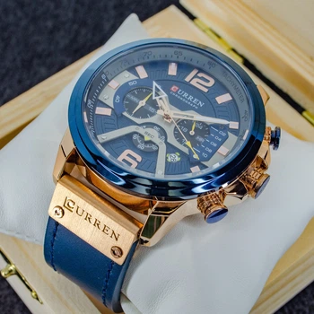 Мужские часы Curren 8329 Blue-Cuprum