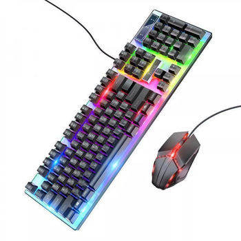 Клавиатура и мышь проводные Hoco GM18 Luminous Черный 64599