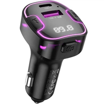 FM-трансмітер модулятор XO BCC12 BT/MP3/USB/Type-C/3.1A Car Charger зі швидким заряджанням для телефону