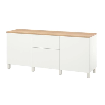 Модуль для зберігання із шухлядами IKEA BESTÅ БЕСТО, білий, ЛАППВІКЕН, жертва біла, 180x42x76 см, 794.404.64