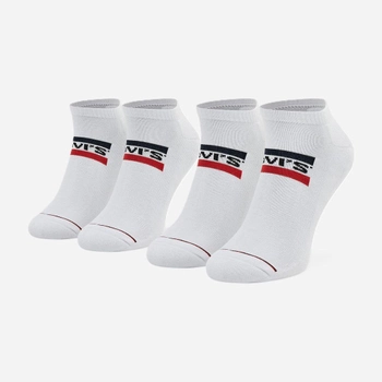 Набір чоловічих шкарпеток коротких бавовняних 2 пари Levi's Low Cut Logo 2P 7012195070010 39-42 Білий (8720245286183)