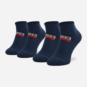 Набір жіночих шкарпеток коротких бавовняних 2 пари Levi's Low Cut Logo 2P 7012195070020 35-38 Синій (8720245286206)