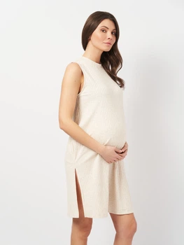 Платье для беременных короткое женское H&M 0985110 XL Бежевое (SZ2000215059983)