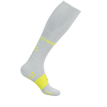 Гольфи компресійні для бігу Compressport Full Socks Oxygen, White/Safe Yellow, T4 (45-48)