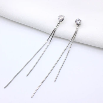 Довгі сережки цвяшки Honey Fashion Accessories сріблястий (12-87)