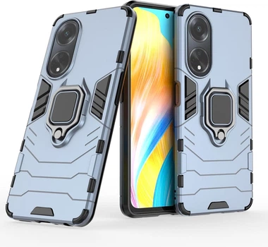 Чехол Iron Ring для OPPO A98 противоударный бампер с подставкой Navy-Blue
